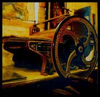 etching press - antique printing press